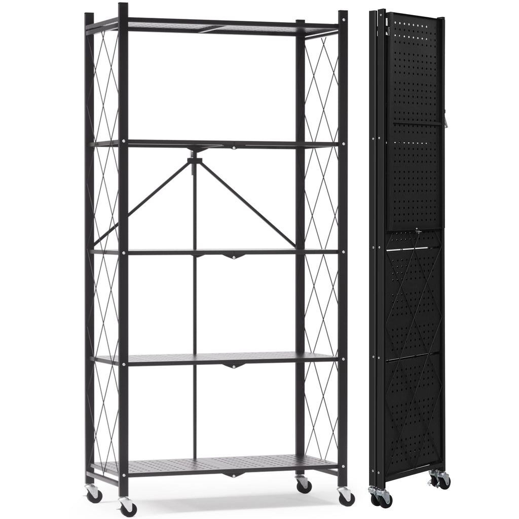DEANIC XL 5-Tier Folding Storage Shelf — 70.7" × 31.5", Single Unit