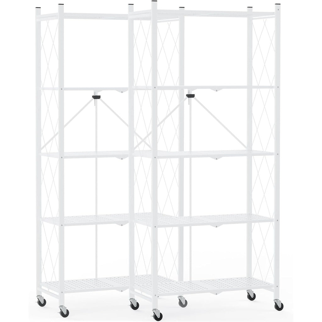 DEANIC XL 70.7" 5-Tier Folding Storage Shelf, 2-Pack — Garage & Vendor Display Shelving