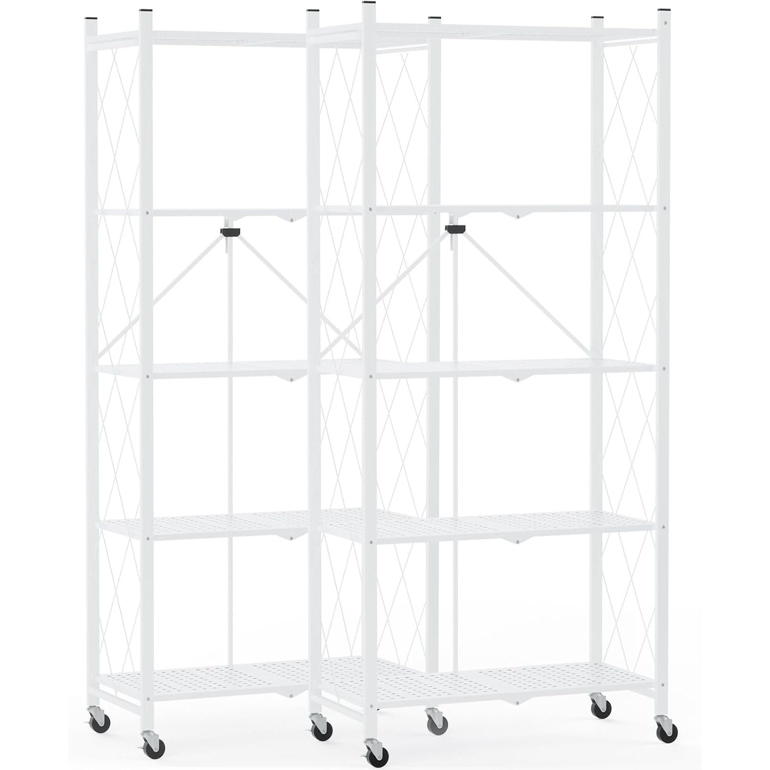 DEANIC XL 70.7" 5-Tier Folding Storage Shelf, 2-Pack — Garage & Vendor Display Shelving